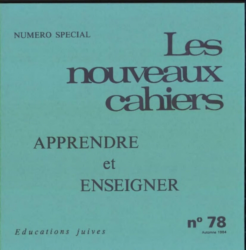 Les Nouveaux Cahiers N°078 (Automne 1984)